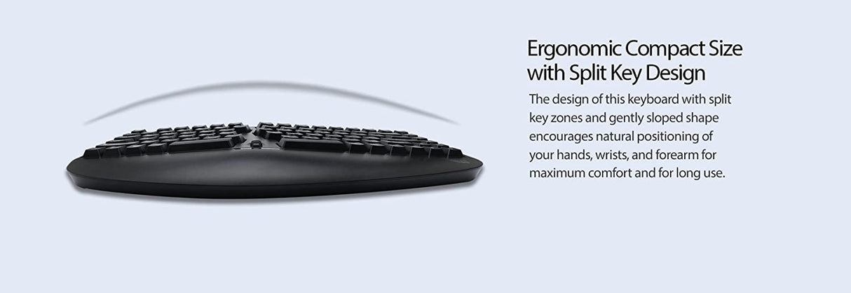 Adesso WKB-1150CB Easytouch Desktop Multimedia Keyboard and Mouse Combo-Wireless Wave Combo -Curved Comfort, Black - Dealtargets.com