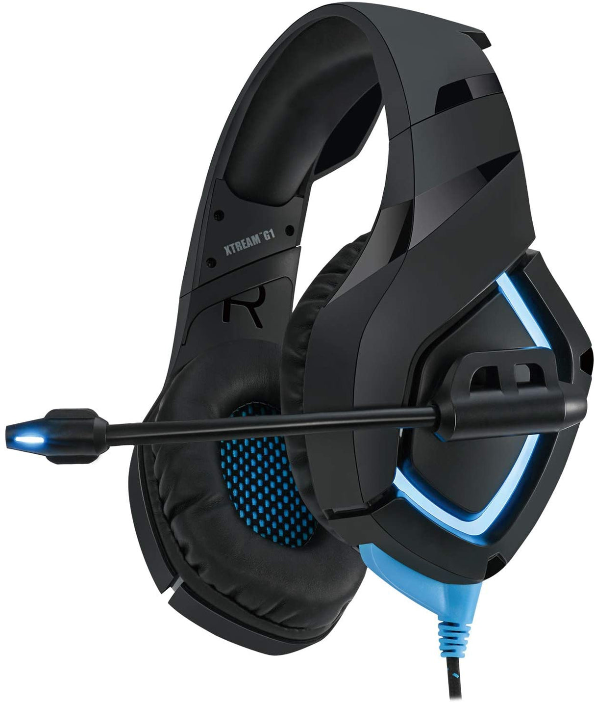 Adesso Xtream G1 - Gaming Headphones with Noise Cancelling Microphone and LED Lighting for PC, PS4, Xbox, Nintendo Switch, and Laptops, Black - Dealtargets.com