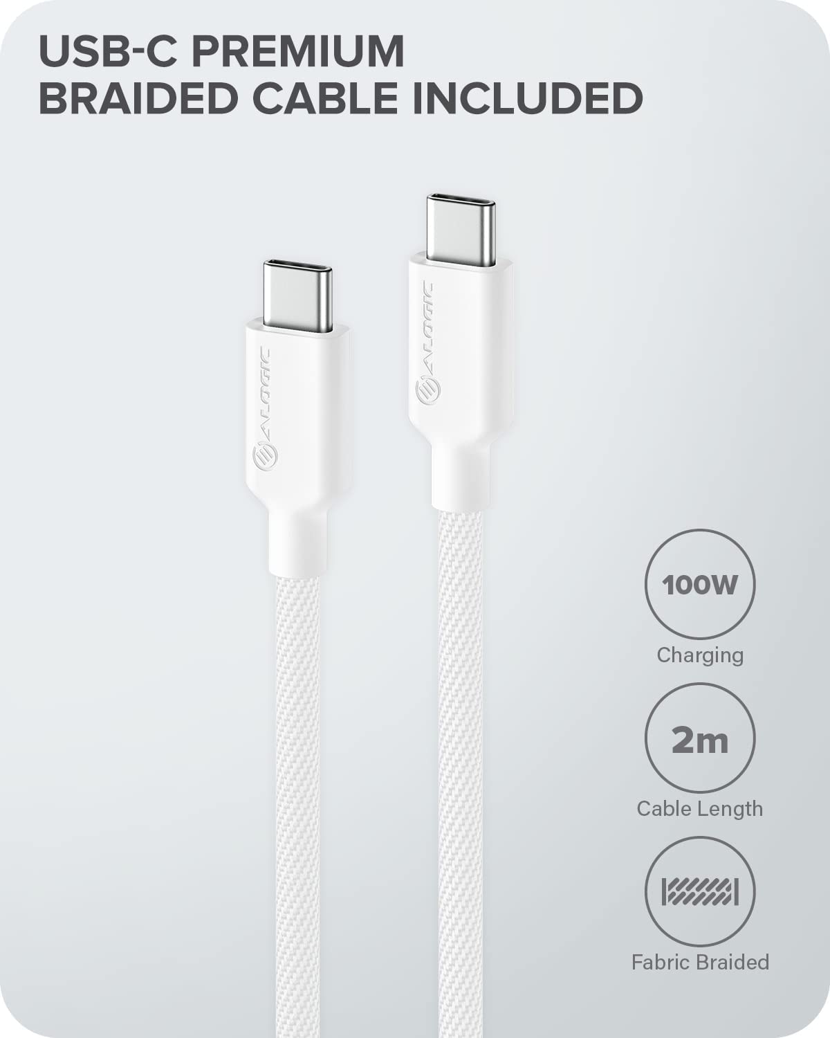 ALOGIC 100W 4-Port PD USB C Wall Charger with GaN Fast Tech, 2 USB-C, 2 USB-A, Dynamic Power Allocation, Power Delivery 3.0 Charger for MacBook, M1 Mac, XPS, iPad Pro, iPhone, Galaxy & More - Dealtargets.com