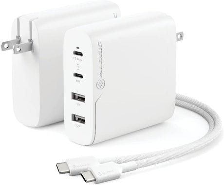 ALOGIC 100W 4-Port PD USB C Wall Charger with GaN Fast Tech, 2 USB-C, 2 USB-A, Dynamic Power Allocation, Power Delivery 3.0 Charger for MacBook, M1 Mac, XPS, iPad Pro, iPhone, Galaxy & More - Dealtargets.com