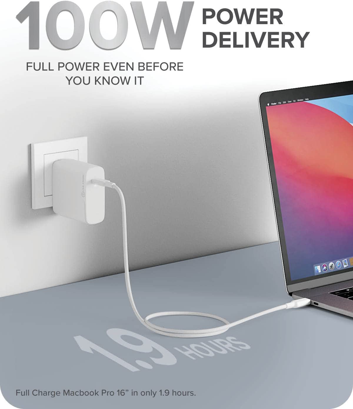ALOGIC 100W MacBook Pro Charger USB C Charger withGaNFast Tech, PD 3.0 Laptop Charger for MacBook Pro 16/13, Air, M1 Mac, XPS 15/13, iPad Pro, iPhone 13/13 Pro/Max/13 Mini Galaxy, Pixel & More - Dealtargets.com