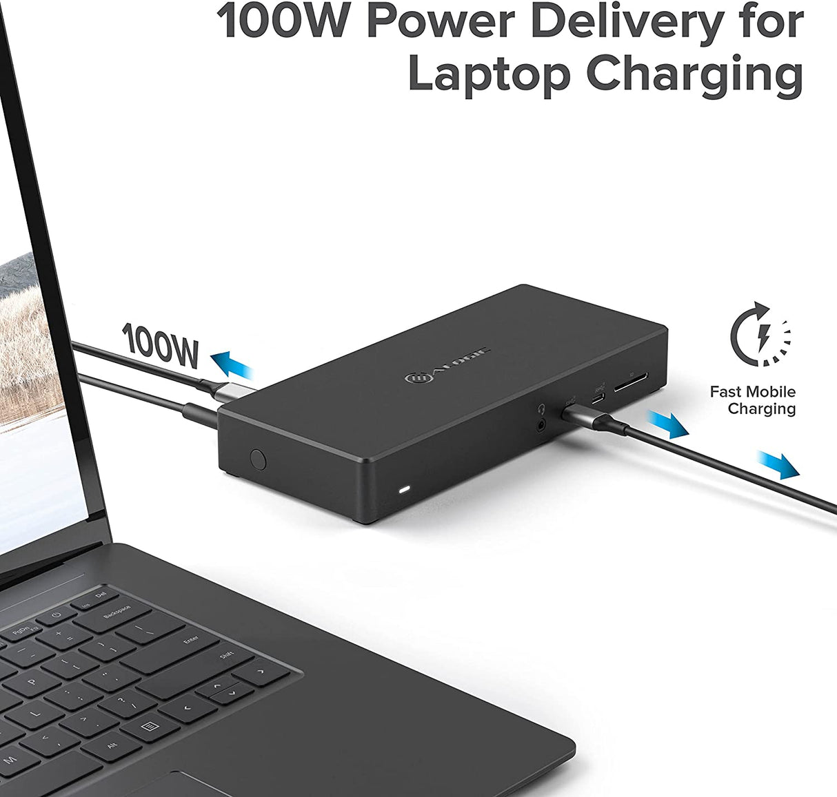 ALOGIC MA3-Triple Display Docking Station, USB-C Dock with 100W PD (Laptop Charging), 2xDisplayPort, HDMI, 2xUSB-C 3.1 Gen 2,2xUSB-A 3.1 Gen1,2xUSB-A 2.0,Audio Jack,Ethernet,SD Card Reader. - Dealtargets.com