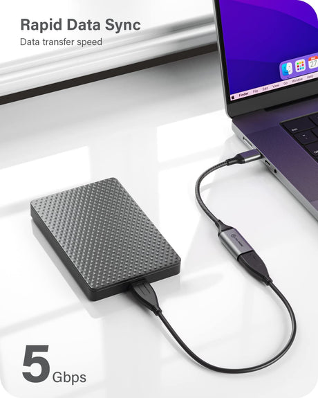 ALOGIC Super Ultra USB 3.1 USB-C to USB-A Adapter - 15 cm - Space Grey - Dealtargets.com