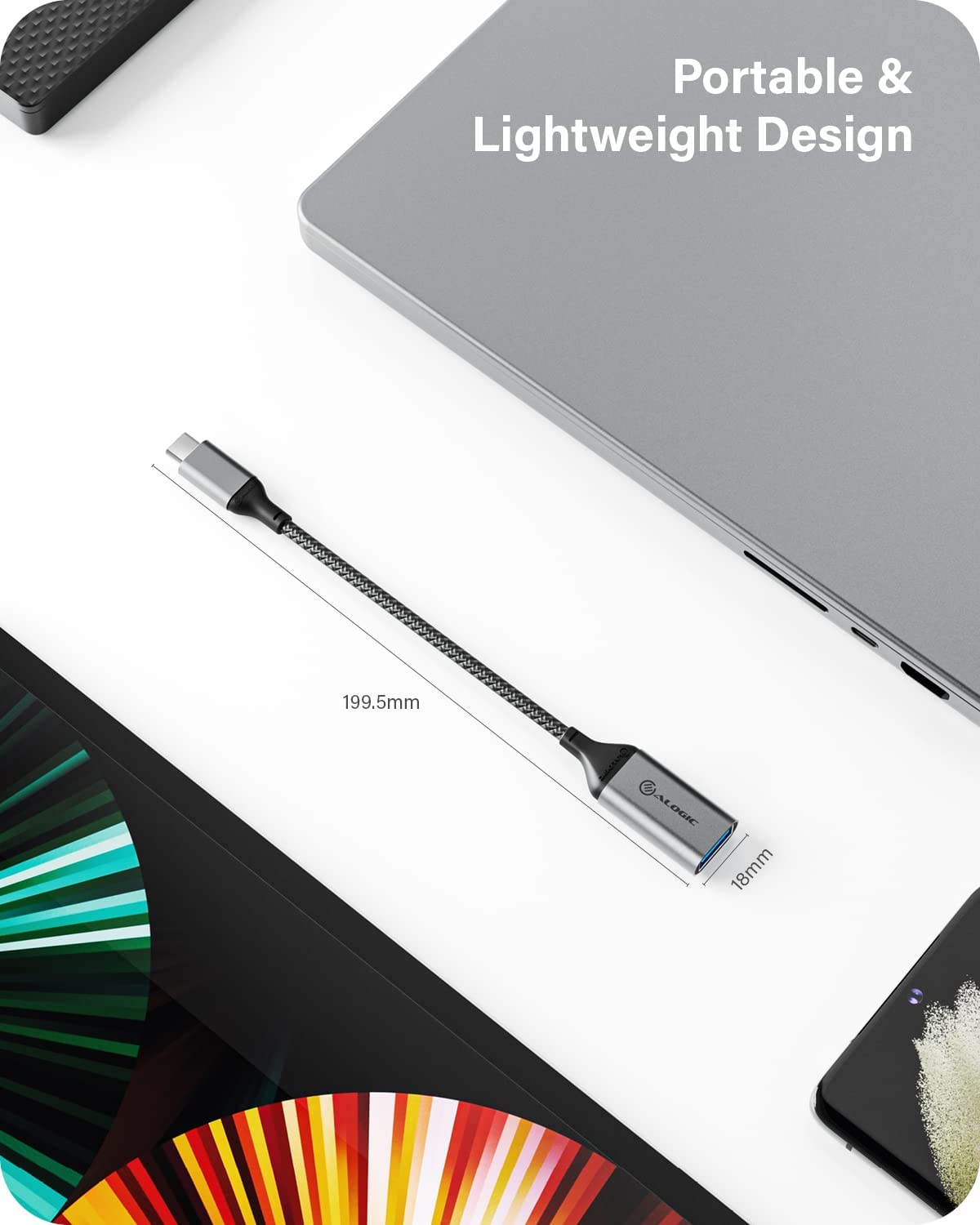 ALOGIC Super Ultra USB 3.1 USB-C to USB-A Adapter - 15 cm - Space Grey - Dealtargets.com