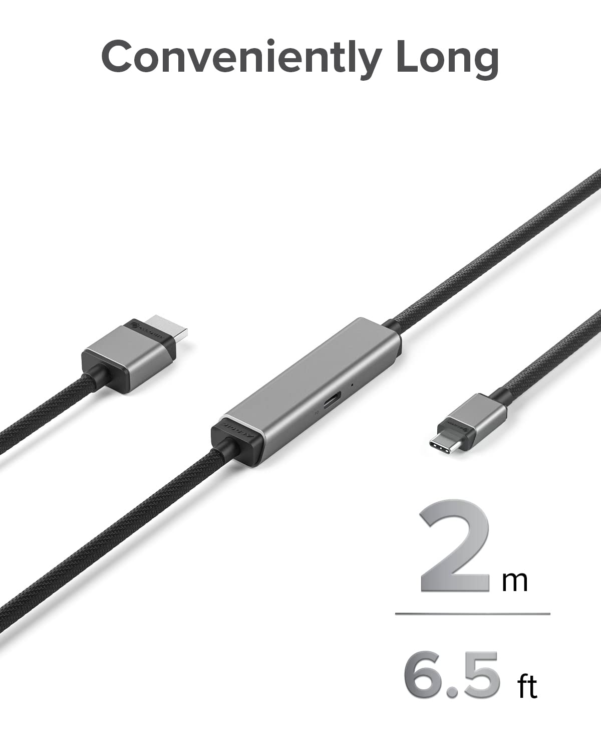 ALOGIC Ultra USB-C to HDMI Cable, 4K External Display, 100W Power Delivery, Premium Quality, Nylon Braided Cable with Metal housing, Compatible with Windows, Mac, and Chromebook. 2.0 Meters - Dealtargets.com