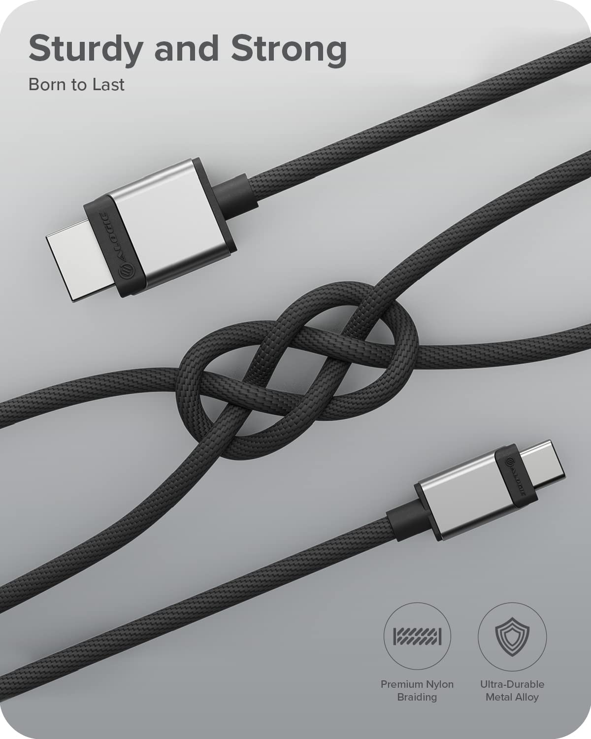 ALOGIC Ultra USB-C to HDMI Cable, 4K External Display, 100W Power Delivery, Premium Quality, Nylon Braided Cable with Metal housing, Compatible with Windows, Mac, and Chromebook. 2.0 Meters - Dealtargets.com