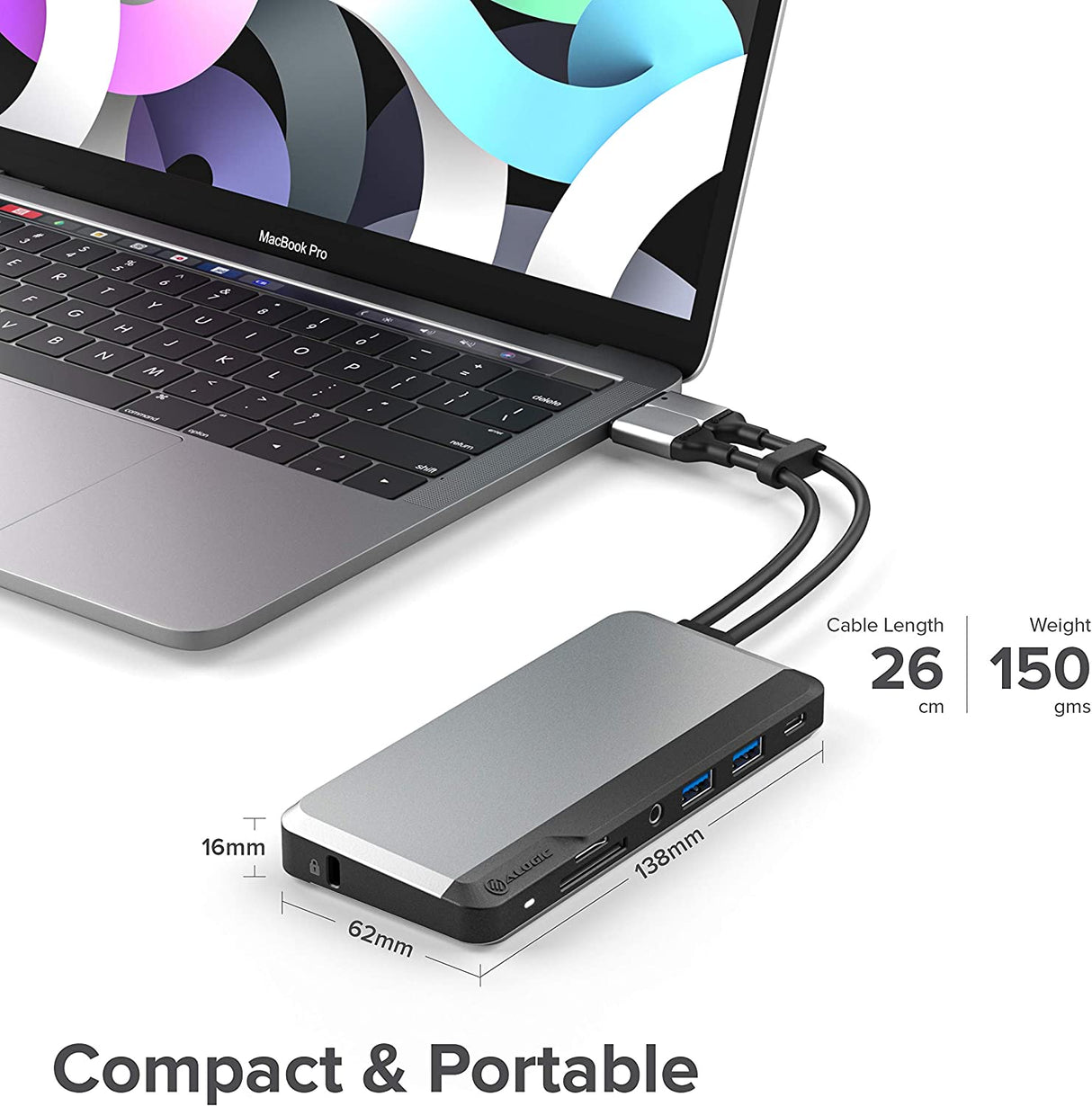 ALOGIC USB-C 10-in-1 Super Dock, Dual Display- 4K@60HZ, 2 HDMI, USB C (100W PD & Data 5G), 3.5MM Jack, ETHERNET Port, Micro/SD Card, 100W PD for MacBook PRO/AIR, XPS and More - Dealtargets.com