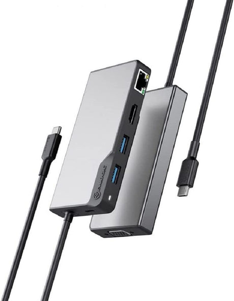 ALOGIC USB-C Fusion MAX 6-in-1 Hub V2 - 2 x USB-A (5G), 1 x USB-C (5G & 100W PD), HDMI (4K@60Hz), VGA and RJ45 Gigabit Ethernet - Dealtargets.com