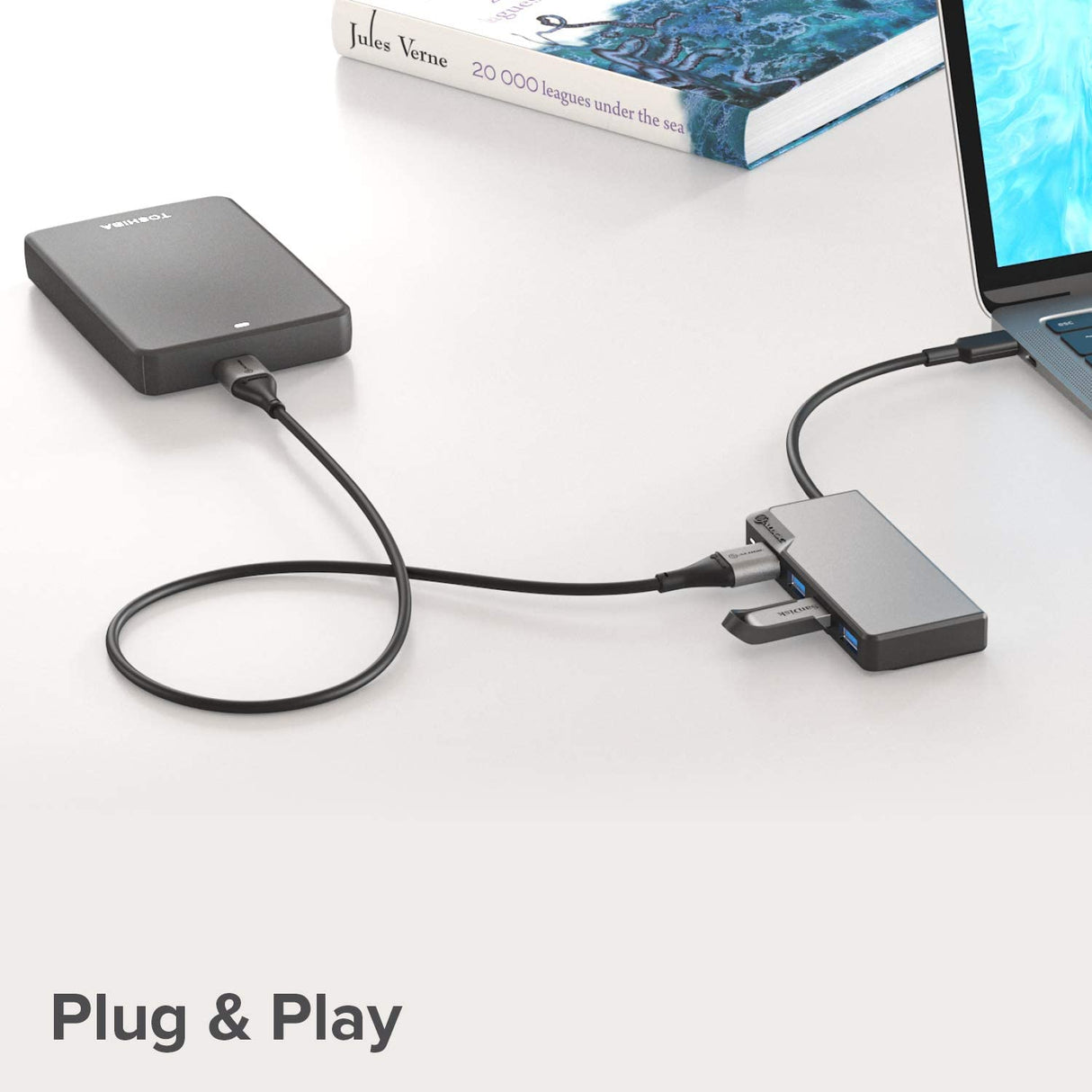 ALOGIC USB-C Fusion Swift Hub, 4-in-1 Type C Adapter, USB A 3.0 Data Rate of 5Gbps, Compatible with MacBook Pro/Air and iPad Pro/Air - Dealtargets.com