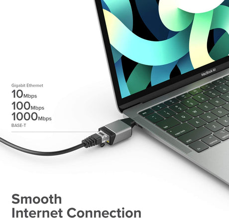 ALOGIC USB C to Gigabit Ethernet Mini Adapter,RJ45 Port, Supports 10/100/1000Mbps network connections, Compatible for iPad Pro, Macbook Pro, Samsung Galaxy, Pixel, MacBook Air, Surface, iPad and More. - Dealtargets.com