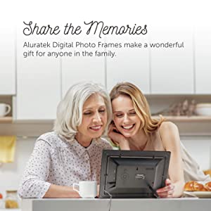 Aluratek 10" Digital Photo Frame with Matte and 4GB Built-in Memory, USB/SD/SDHC Supported, Built-in Clock & Calendar, Easy Setup 10" Black + White Matting - Dealtargets.com