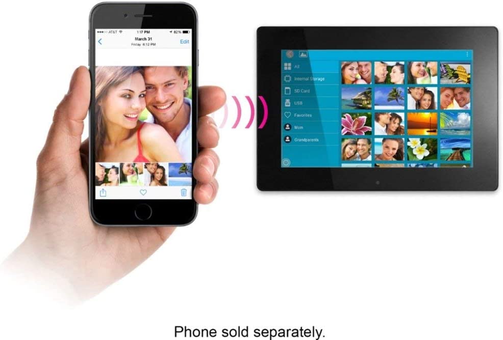 Aluratek 10" Wi-Fi Digital Photo Frame with Touchscreen Display & 16GB Built-In Memory (AWS10F) - Dealtargets.com