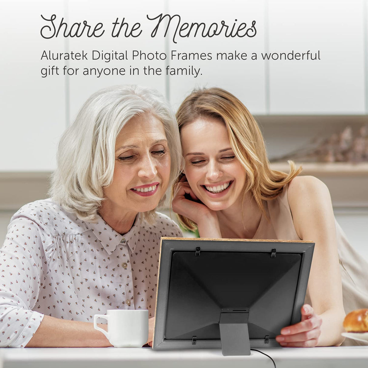 Aluratek 10" WiFi Distressed Wood Digital Photo Frame with Touchscreen and 16GB Built-in Memory, USB/SD/SDHC Supported, Built-in Clock & Calendar 10" Distressed Wood Wifi - Dealtargets.com