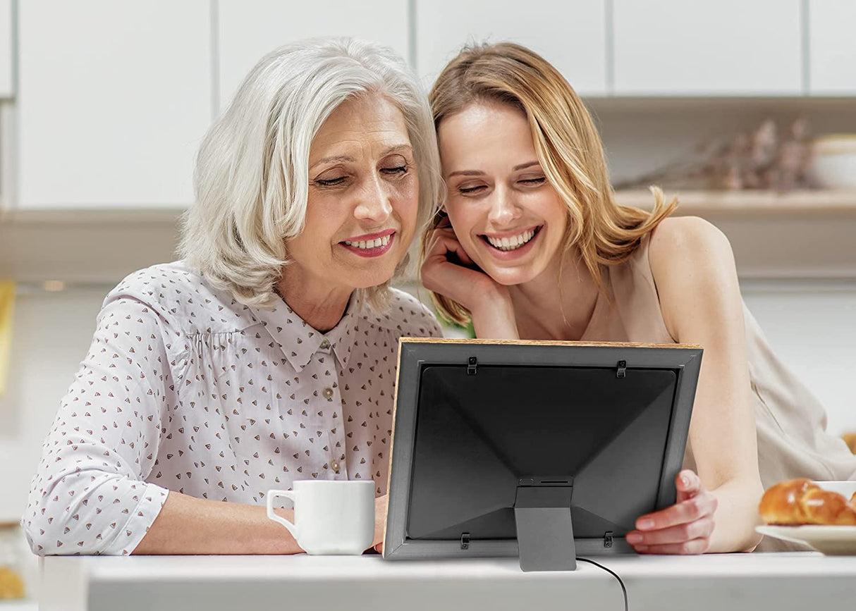 Aluratek 10" WiFi Distressed Wood Digital Photo Frame with Touchscreen and 16GB Built-in Memory, USB/SD/SDHC Supported, Built-in Clock & Calendar 10" Distressed Wood Wifi - Dealtargets.com