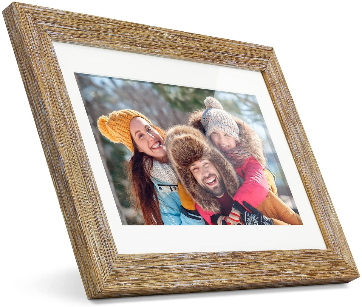 Aluratek 10" WiFi Distressed Wood Digital Photo Frame with Touchscreen and 16GB Built-in Memory, USB/SD/SDHC Supported, Built-in Clock & Calendar 10" Distressed Wood Wifi - Dealtargets.com