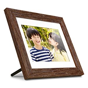 Aluratek 8” Distressed Wood Digital Photo Frame, Auto Slideshow, USB/SD/SDHC Supported, Built-in Clock & Calendar, Easy Setup 8" Wood Border Non-Wifi - Dealtargets.com