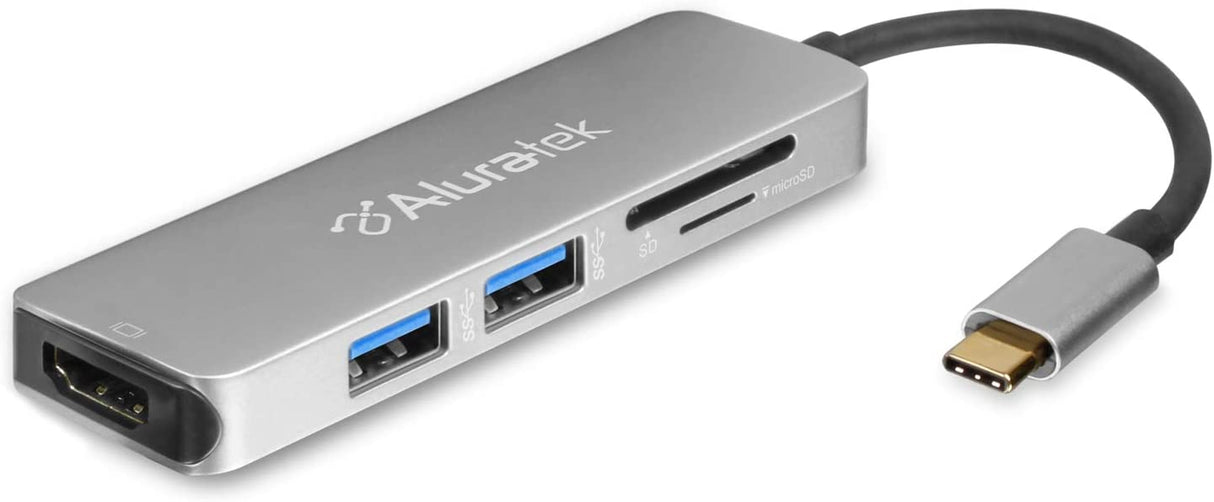 Aluratek (AUMC0302F) USB Type-C Multimedia Hub & Card Reader with HDMI - Dealtargets.com