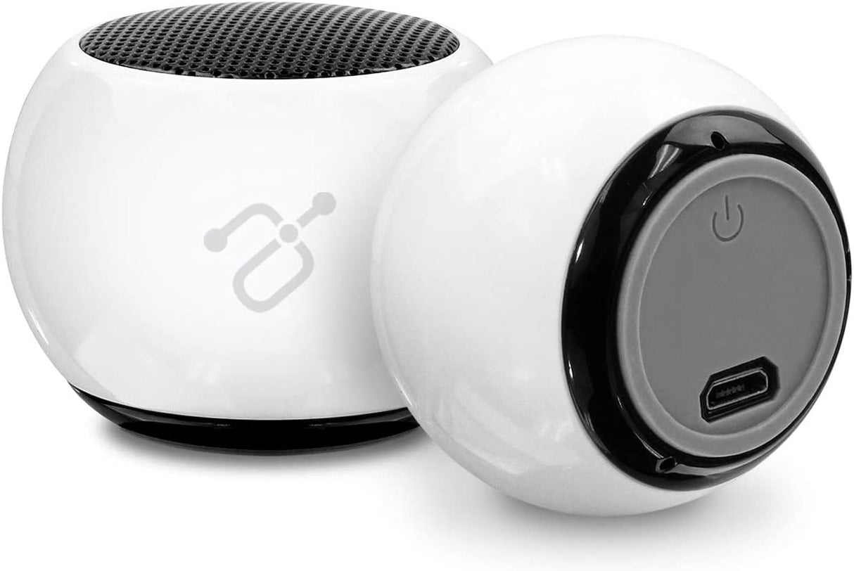 Aluratek BUMP Bluetooth Portable Wireless Indoor & Outdoor Mini Speaker with Built-in Mic (APS02F) White - Dealtargets.com