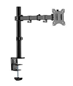 Amer mounts Amer Single LCD Monitor Desk Mount Stand Fully Adjustable/Tilt/Articulating for 1 Screen up to 32" (EZCLAMP), 1 Monitor (up to 32") Desk Clamp - Dealtargets.com
