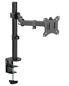 Amer mounts Amer Single LCD Monitor Desk Mount Stand Fully Adjustable/Tilt/Articulating for 1 Screen up to 32" (EZCLAMP), 1 Monitor (up to 32") Desk Clamp - Dealtargets.com