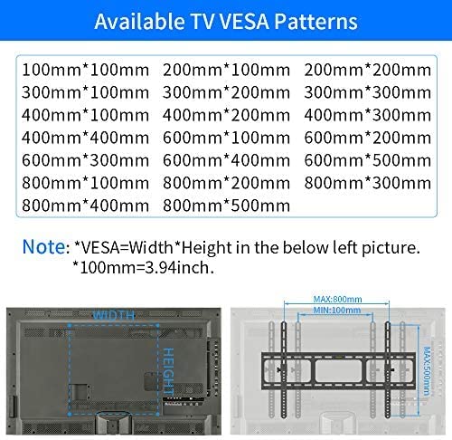 Amer Mounts Heavy Duty Low Profile Tilting Flat Panel Wall Mount, Max Panel Weight 132lbs Designed for Most of 40-100 inch LED, LCD, OLED Flat Screen Panel, Supports VESA800x500 - Dealtargets.com