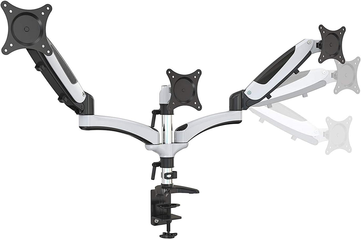 Amer networks Hydra Ergonomic Monitor Mount Articulating Arm (15-28 inch displays) (3 Monitor Imperial White) - Dealtargets.com