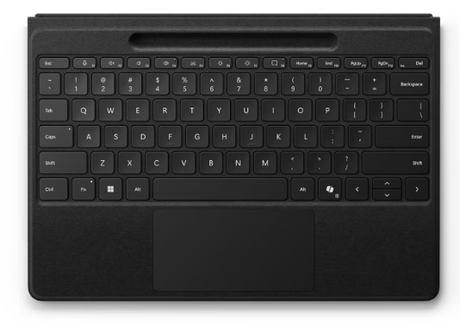 Microsoft Surface Pro 10-11 Copilot Flex Keyboard with SP V2 Charging - Black 11.38x8.71x0.21in Box Standard Keyset - Alcantara Material