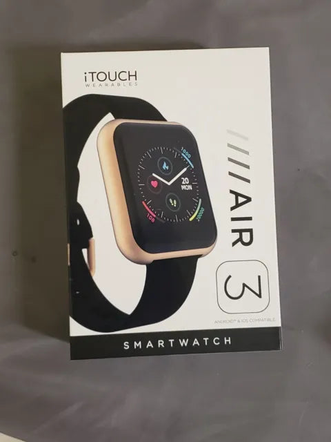iTouch Air 3 Smart Watch Fitness Tracker Black Rose Gold 50