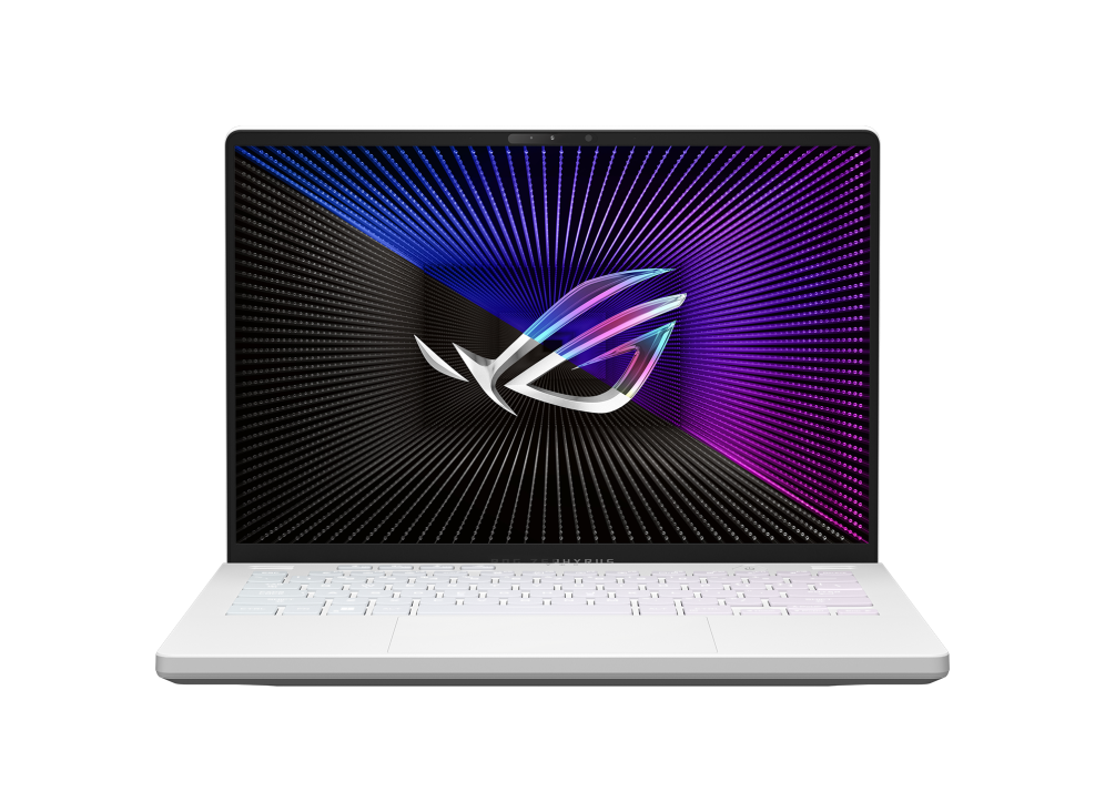 ASUS ROG Zephyrus G14 GA402RK-DH72-CA Moonlight White 14.0 WQXGA AMD Ryzen 7 6800HS 16GB RAM 512GB SSD AMD Radeon RX 6800S 8GB Graphics Win11 Home 1Y1ADP Clavier Anglais RGB Gaming Notebook