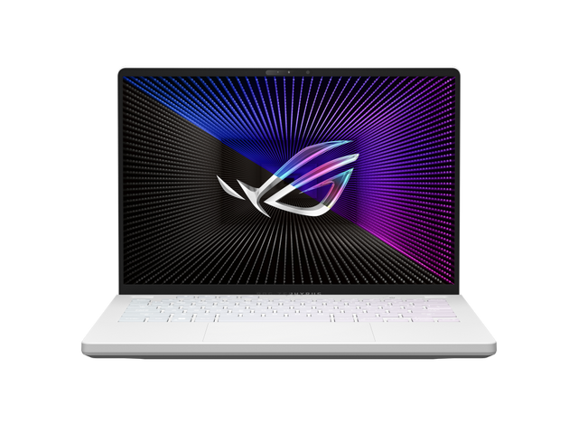 ASUS ROG Zephyrus G14 GA402RK-DH72-CA Moonlight White 14.0 WQXGA AMD Ryzen 7 6800HS 16GB RAM 512GB SSD AMD Radeon RX 6800S 8GB Graphics Win11 Home 1Y1ADP Clavier Anglais RGB Gaming Notebook