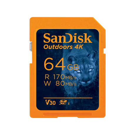 SanDisk 64GB Outdoors 4K SD UHS-I SDXC Memory Card - SDSDXW2-064G-GN6VN