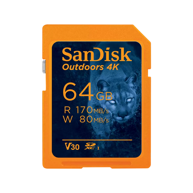 SanDisk 64GB Outdoors 4K SD UHS-I SDXC Memory Card - SDSDXW2-064G-GN6VN