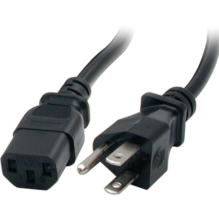 StarTech.com 25ft(7.6m) Computer Power Cord, NEMA 5-15P to C13, 10A 125V 18AWG, Black Replacement AC PC Power Cord, TV/Monitor Power Cable flexible computer power cord and IEC 60320 C13 connectors; Rated for 125V 10A; UL listed (UL62/UL817)