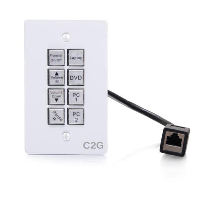 C2G AV Controller - Universal remote control - 8 buttons - cable/infrared - white