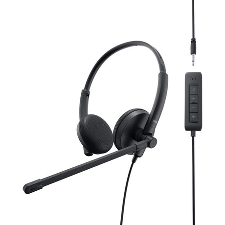 Dell WH1022 Headset - Stereo - USB - Wired - 20 Hz - 20 kHz - Over-the-head - Binaural - 4.92 ft Cable - Noise Cancelling Microphone - Noise Canceling - Black