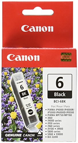 Canon BCI-6Bk Ink Cartridge - Inkjet - Standard Yield - 370 Pages - Black - 1 Each