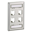 Panduit Mini-Com Stainless Steel Faceplate, 4 Port
