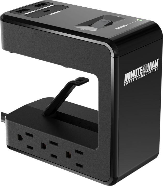 Minuteman MMS-DSK6U3 Surge Module, AC 120V - 1.8KW , 1080J, USB Charger MMS 6-outlet   U-Shaped Surge Protector