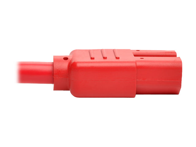 Tripp Lite Heavy-Duty Computer Power Cord, 15A, 14 AWG (IEC-320-C14 to IEC-320-C15), Red, 2 ft. (P018-002-ARD)