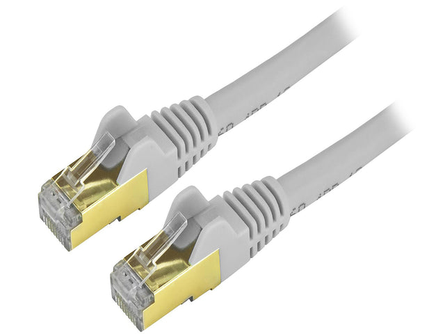 StarTech C6ASPAT9GR StarTech.com Cat6a Shielded Patch Cable - 9 ft - Gray -  Snagless RJ45 Cable - Ethernet Cord - Cat 6a Cable - 9ft