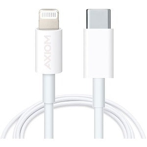 Axiom LGMUSBCMW03-AX Lightning To USB-C M/M Adapter Cable – White 3ft