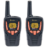 Cobra ACXT345 Weather-Resistant Walkie Talkies for Adults: Rechargeable, 22 Channels, Long-Range, 2 Two-Way Radios, 2 Headsets, Black/Orange Walkie Talkie 2-Pack
