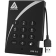 Apricorn Aegis Padlock USB 3.0 500GB External Hard Drive Black