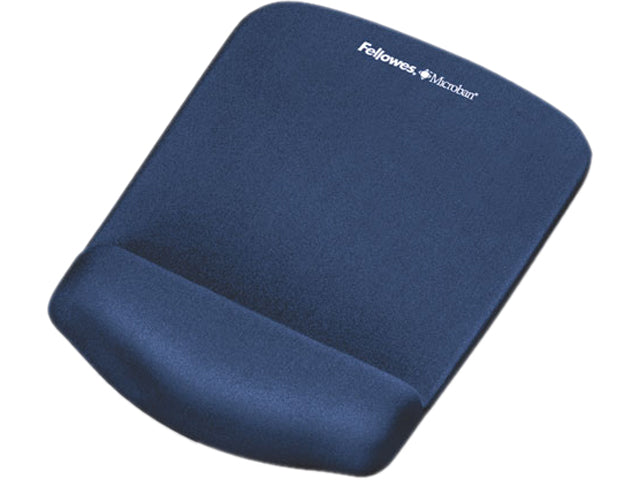 PlushTouch Mouse Pad with Wrist Rest, Foam, Blue, 7-1/4 x 9-3/8