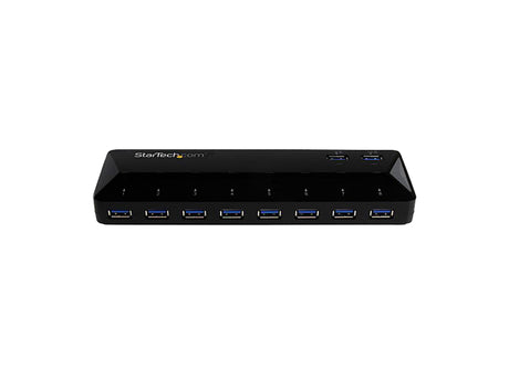 StarTech.com ST103008U2C 10-Port USB 3.0 Hub with Charge and Sync Ports - 2x 1.5A Ports - USB Hub and Fast-Charging Station with 48W Power Adapter