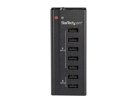 StarTech.com ST7C51224 7 Port USB Charging Station with 5x 1A Ports and 2x 2A Ports - Standalone USB Charging Strip for Multiple Devices