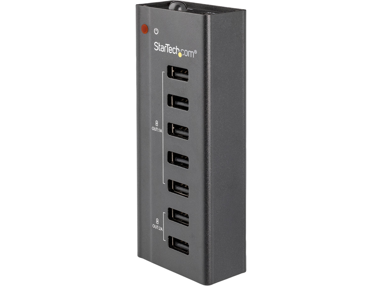 StarTech.com ST7C51224 7 Port USB Charging Station with 5x 1A Ports and 2x 2A Ports - Standalone USB Charging Strip for Multiple Devices