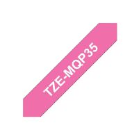12mm White On Berry Pink Tze Tape - 5m