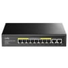 Cudy GS1010PE 120W Budget 8 Port Gigabit PoE Switch 2 Uplink Ports - Plug & Play - Black