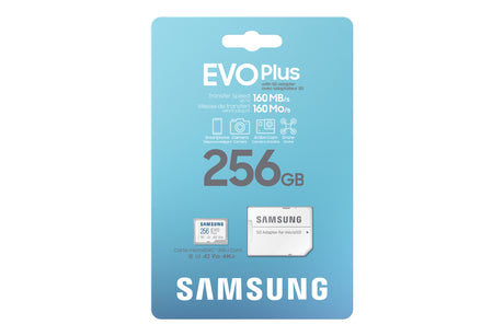 SAMSUNG EVO Plus 256GB microSDXC Flash Card w/ Adapter Model MB-MC256SA/CA